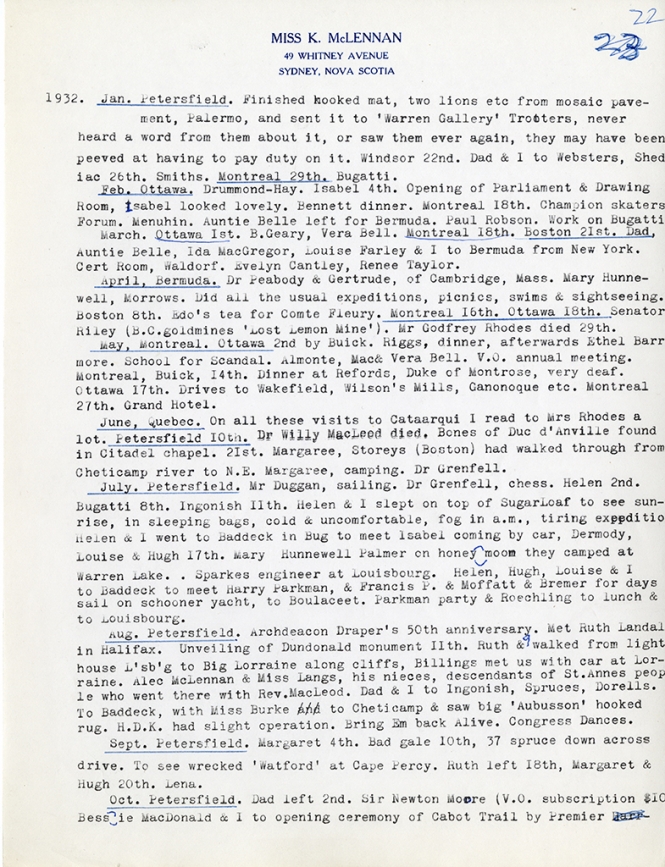 Katharine McLennan's Diary